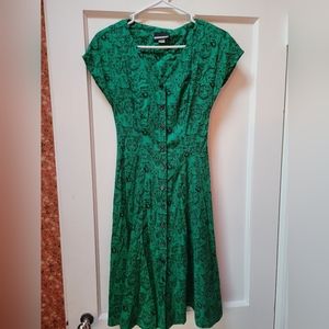 Nooworks Green Jungle Cats Dress XS